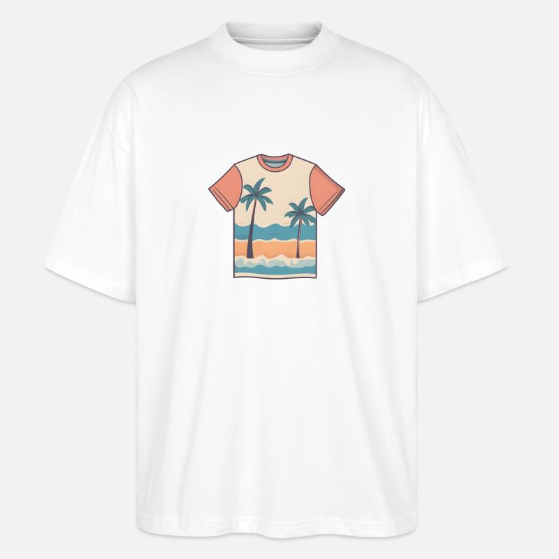 Beachfront Bliss - Stanley/Stella Oversized Unisex Bio T-Shirt Blaster 2.0 - Weiß