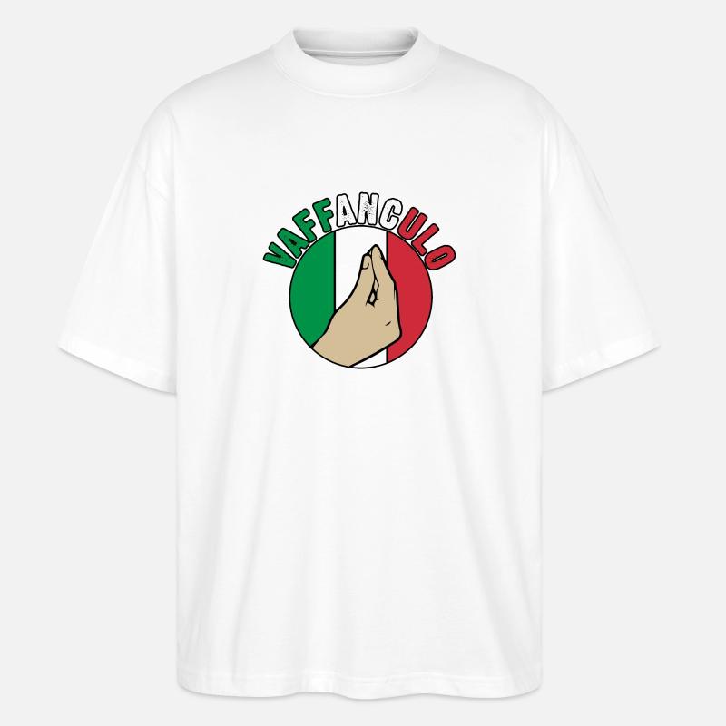 Italien Italiener Vaffanculo - Stanley/Stella Oversized Unisex Bio T-Shirt Blaster 2.0 - Weiß