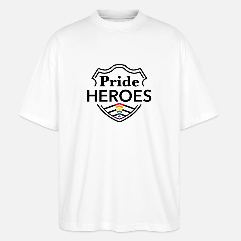 PrideHeroes Ally Flag - Stanley/Stella Oversized Unisex Bio T-Shirt Blaster 2.0 - Weiß