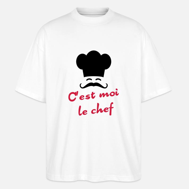 C'est moi le chef - T-shirt bio Blaster 2.0 coupe oversize Stanley/Stella Unisexe - blanc