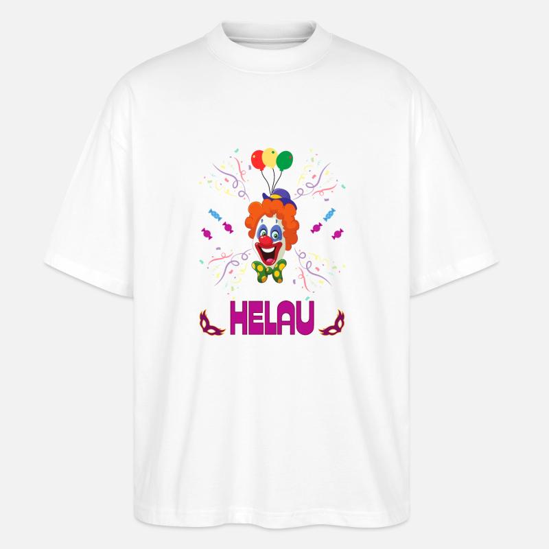Carnaval | Clown | Helau Drôle | Carnaval - T-shirt bio Blaster 2.0 coupe oversize Stanley/Stella Unisexe - blanc