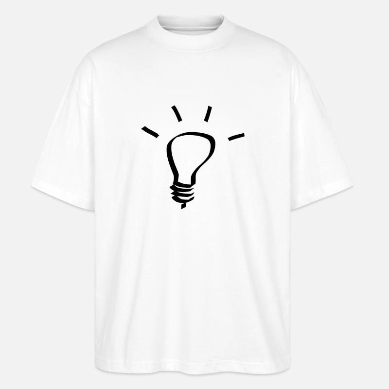 Light bulb idea gift - Stanley/Stella Oversized Unisex Organic T-shirt Blaster 2.0 - white