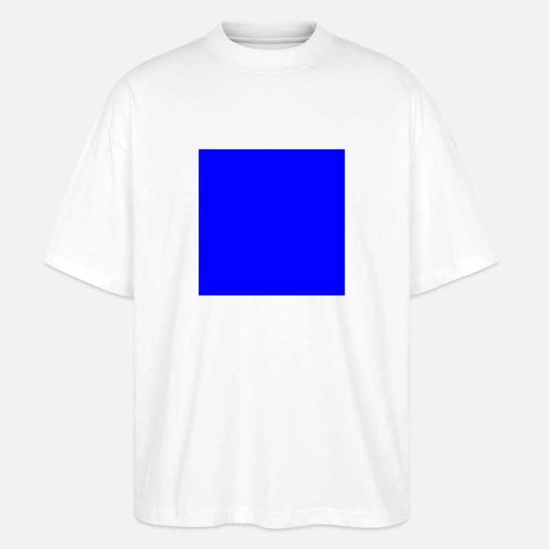 Quadrat blau - Stanley/Stella Oversized Unisex Bio T-Shirt Blaster 2.0 - Weiß
