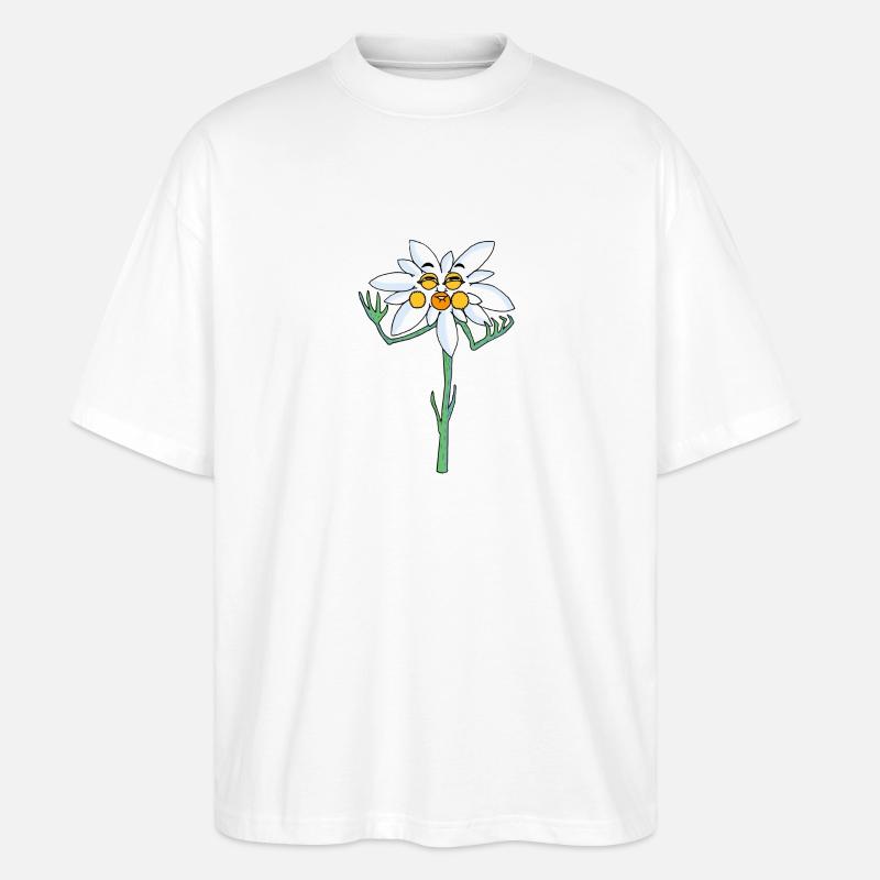 Edelweiss - Stanley/Stella Oversized Unisex Bio T-Shirt Blaster 2.0 - Weiß