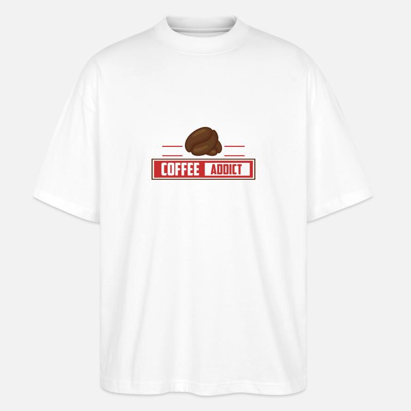 COFFEE ADICT - Stanley/Stella Oversized Unisex Bio T-Shirt Blaster 2.0 - Weiß