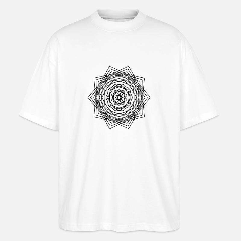 Geometric Square Mandala Square Shape - Stanley/Stella Oversized Unisex Organic T-shirt Blaster 2.0 - white