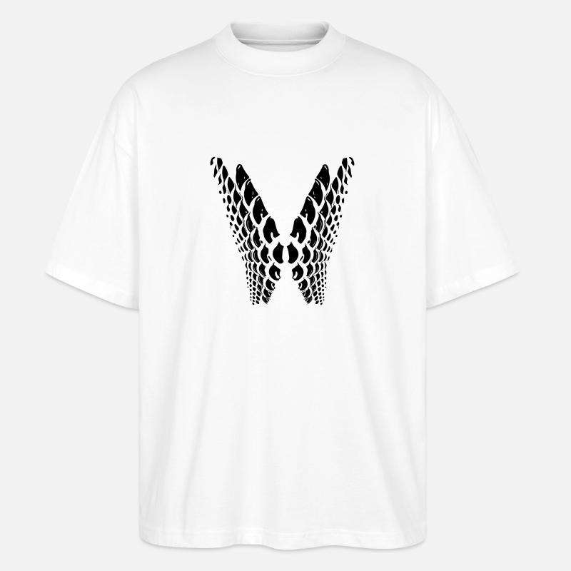 Geometric points in wing shape - Stanley/Stella Oversized Unisex Organic T-shirt Blaster 2.0 - white