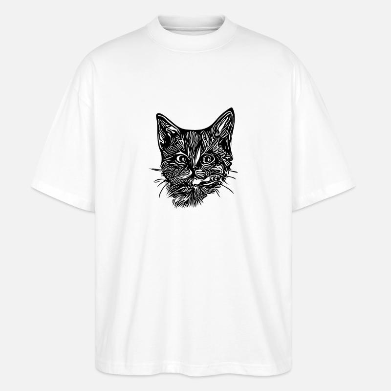 Chaton mignon et mignon - T-shirt bio Blaster 2.0 coupe oversize Stanley/Stella Unisexe - blanc