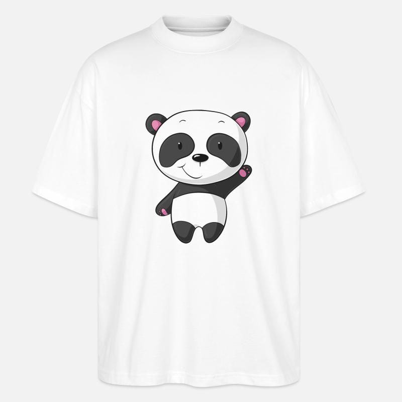 Santander ondulant Comic Panda - T-shirt bio Blaster 2.0 coupe oversize Stanley/Stella Unisexe - blanc