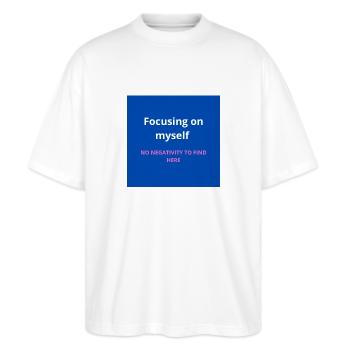 Se concentrer sur moi-même - T-shirt bio Blaster 2.0 coupe oversize Stanley/Stella Unisexe - blanc - Devant - Alina (178cm) & Michal (187cm)