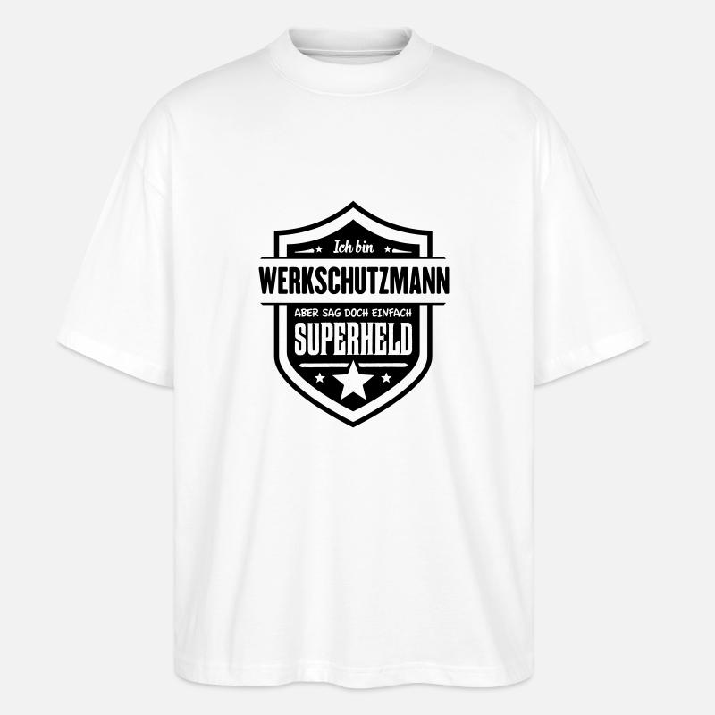 Super Werkschutzmann - Stanley/Stella Oversized Unisex Bio T-Shirt Blaster 2.0 - Weiß