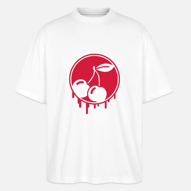 cherry_graffiti_hi1 - Stanley/Stella Oversized Unisex Bio T-Shirt Blaster 2.0 - Weiß