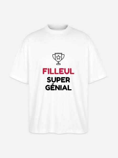 Filleul / Filleule / Parrain / Marraine / Bébé - Stanley/Stella Oversized Unisex Organic T-shirt Blaster 2.0 - white