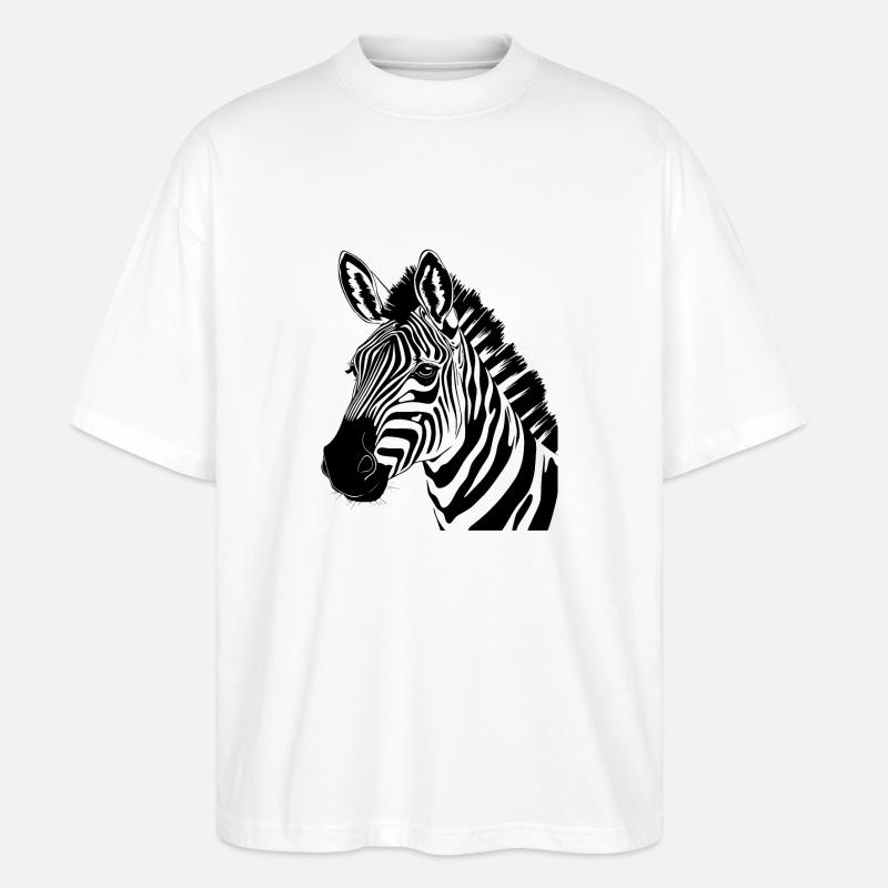 zebra kopf - Stanley/Stella Oversized Unisex Bio T-Shirt Blaster 2.0 - Weiß