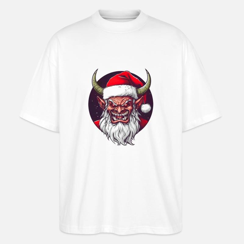 Weihnachtsdämon - Stanley/Stella Oversized Unisex Bio T-Shirt Blaster 2.0 - Weiß