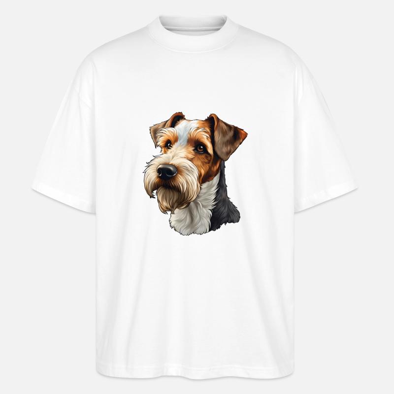 Drahthaar Foxterrier - Stanley/Stella Oversized Unisex Bio T-Shirt Blaster 2.0 - Weiß