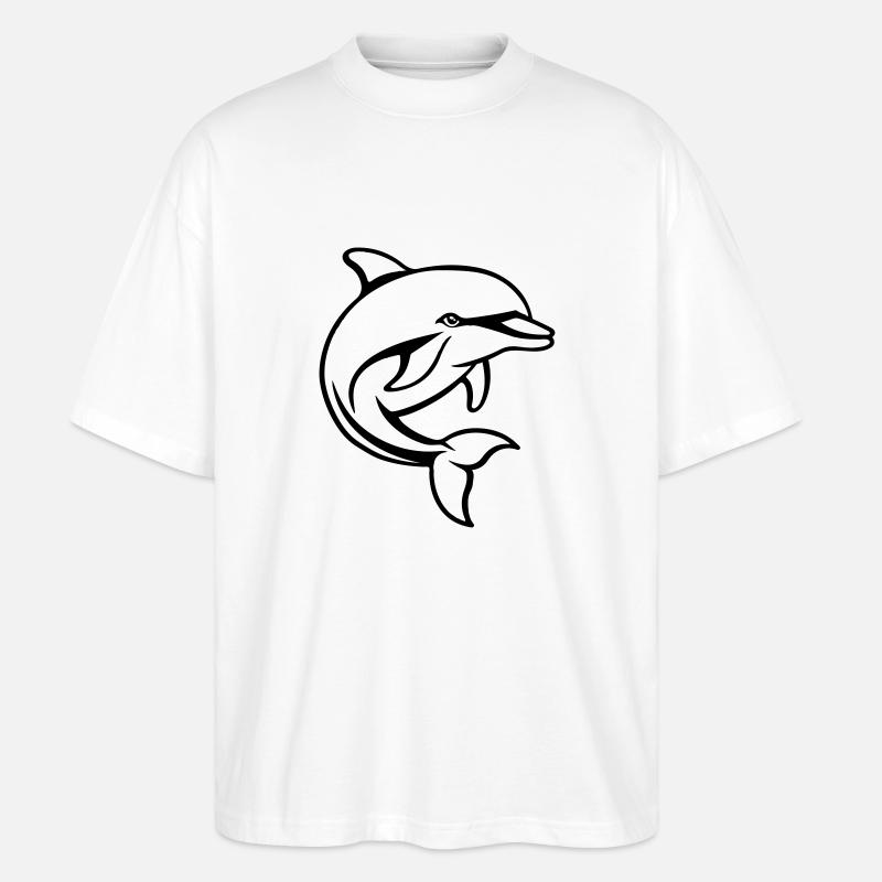 Delfin Comic - Stanley/Stella Oversized Unisex Organic T-shirt Blaster 2.0 - white