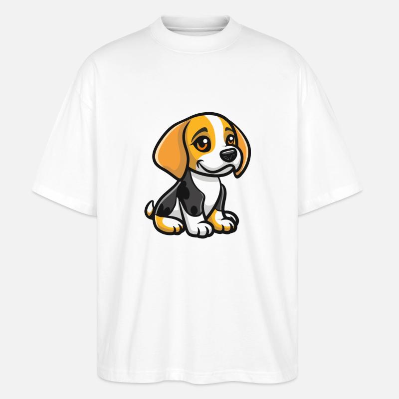 hund tier comic - Stanley/Stella Oversized Unisex Bio T-Shirt Blaster 2.0 - Weiß