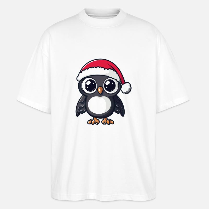 Eule Weihnachten - Stanley/Stella Oversized Unisex Bio T-Shirt Blaster 2.0 - Weiß