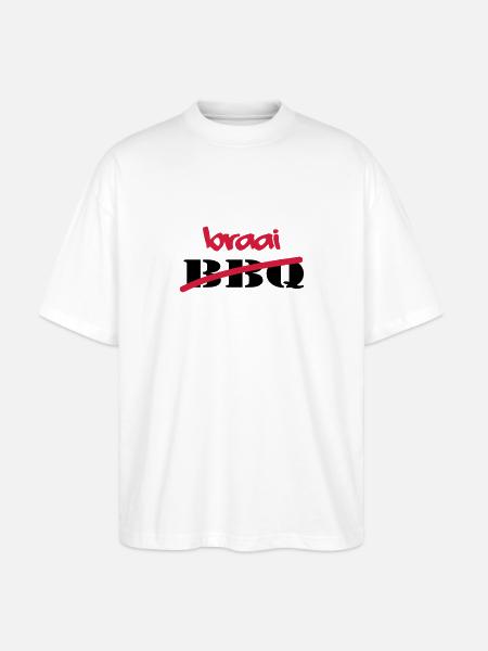 Braai Not BBQ - Stanley/Stella Oversized Unisex Organic T-shirt Blaster 2.0 - white
