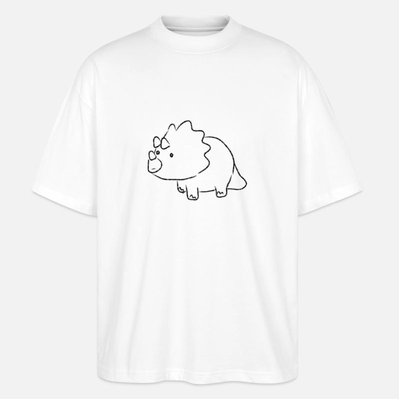 Triceratops - Stanley/Stella Oversized Unisex Bio T-Shirt Blaster 2.0 - Weiß
