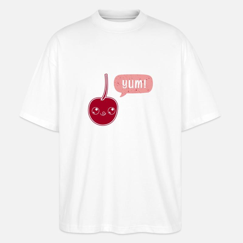 Yummy Cherry - Stanley/Stella Oversized Unisex Bio T-Shirt Blaster 2.0 - Weiß