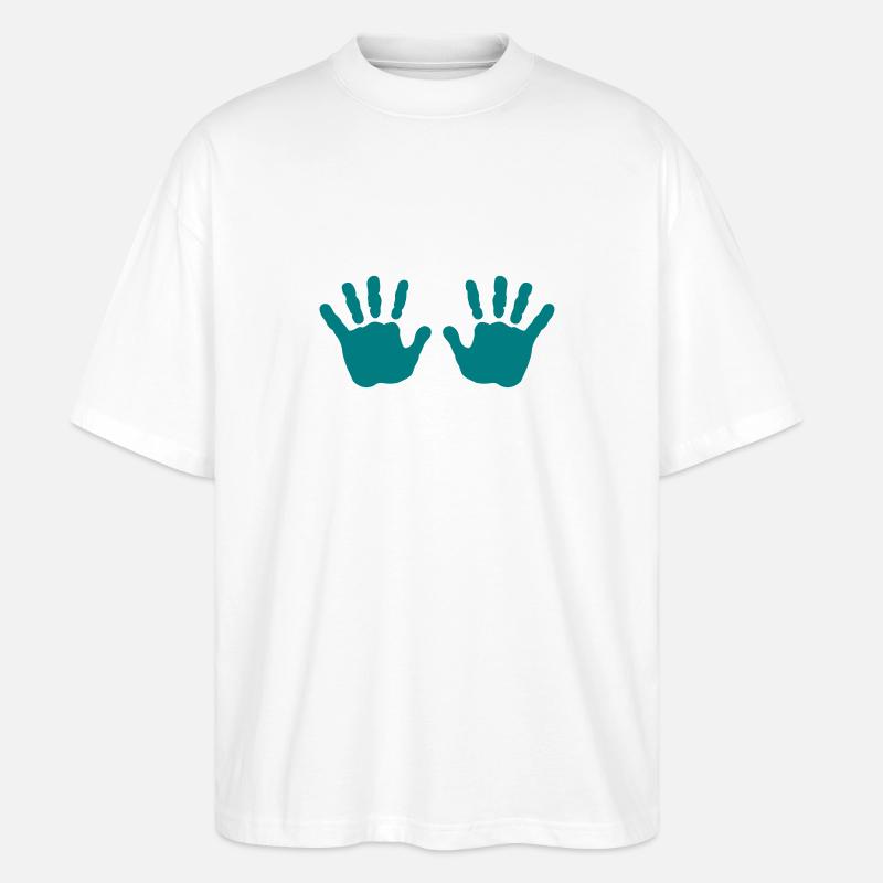 Hände - Stanley/Stella Oversized Unisex Bio T-Shirt Blaster 2.0 - Weiß