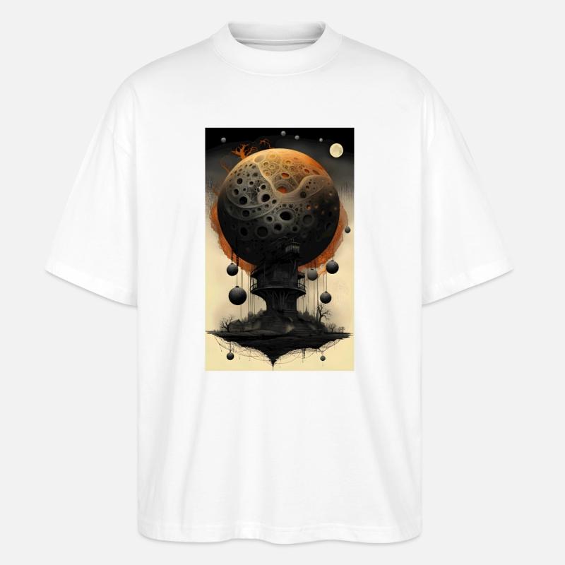 Düstere Kugelstruktur - Stanley/Stella Oversized Unisex Bio T-Shirt Blaster 2.0 - Weiß