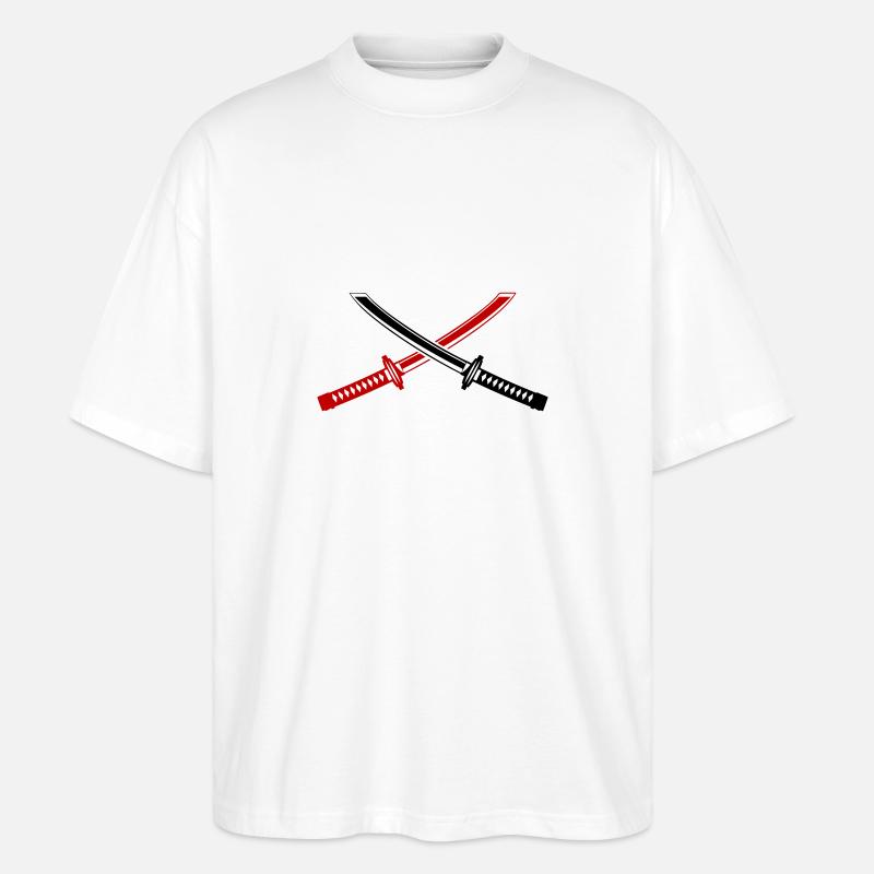 Icône d’épée de samouraï - T-shirt bio Blaster 2.0 coupe oversize Stanley/Stella Unisexe - blanc