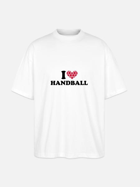 I Love Handball - Stanley/Stella Oversized Unisex Organic T-shirt Blaster 2.0 - white