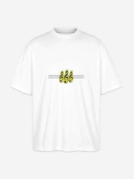 Music symbol clef - Stanley/Stella Oversized Unisex Organic T-shirt Blaster 2.0 - white