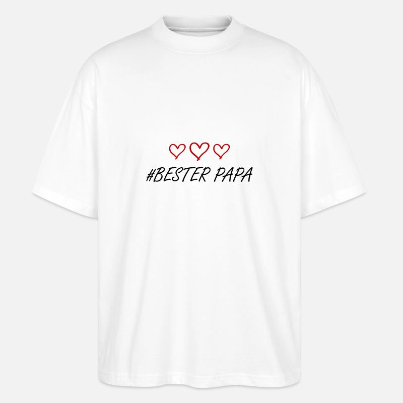 Bester Papa Herz Liebe - Stanley/Stella Oversized Unisex Bio T-Shirt Blaster 2.0 - Weiß