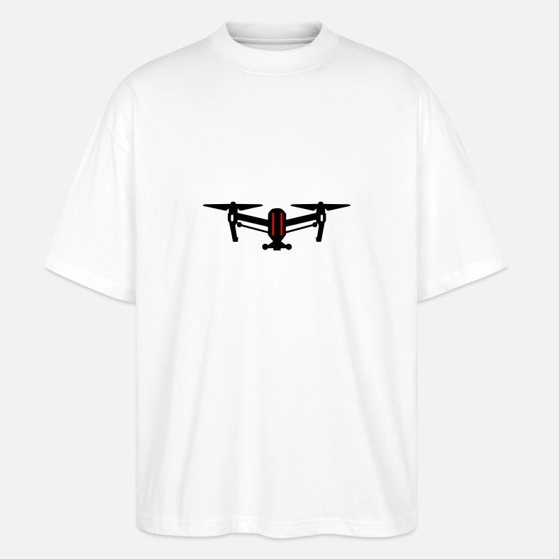 Symbole d’icône de drone - T-shirt bio Blaster 2.0 coupe oversize Stanley/Stella Unisexe - blanc