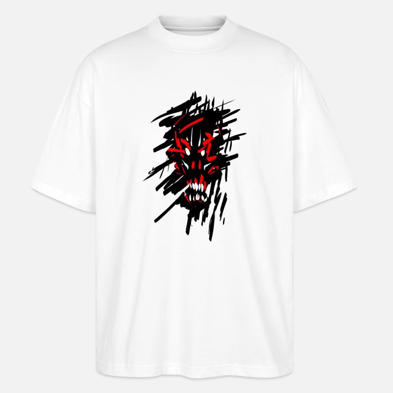 Devil horror graffiti - Stanley/Stella Oversized Unisex Organic T-shirt Blaster 2.0 - white