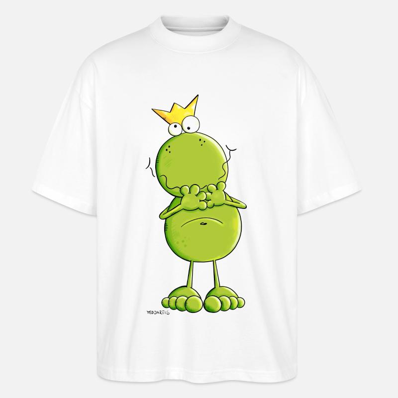 Frosch mit Krone - Stanley/Stella Oversized Unisex Bio T-Shirt Blaster 2.0 - Weiß