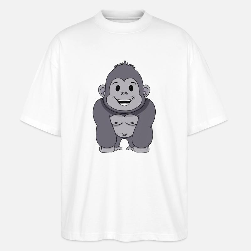 Gorilla Affe - Stanley/Stella Oversized Unisex Bio T-Shirt Blaster 2.0 - Weiß