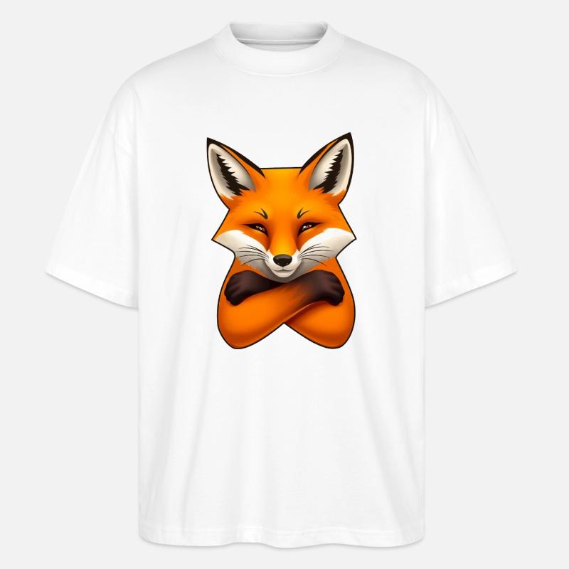 Fuchs Illustration – Minimalistisches Design - Stanley/Stella Oversized Unisex Bio T-Shirt Blaster 2.0 - Weiß