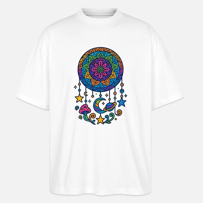 Psychedelischer Traumfänger im Universum - Stanley/Stella Oversized Unisex Bio T-Shirt Blaster 2.0 - Weiß