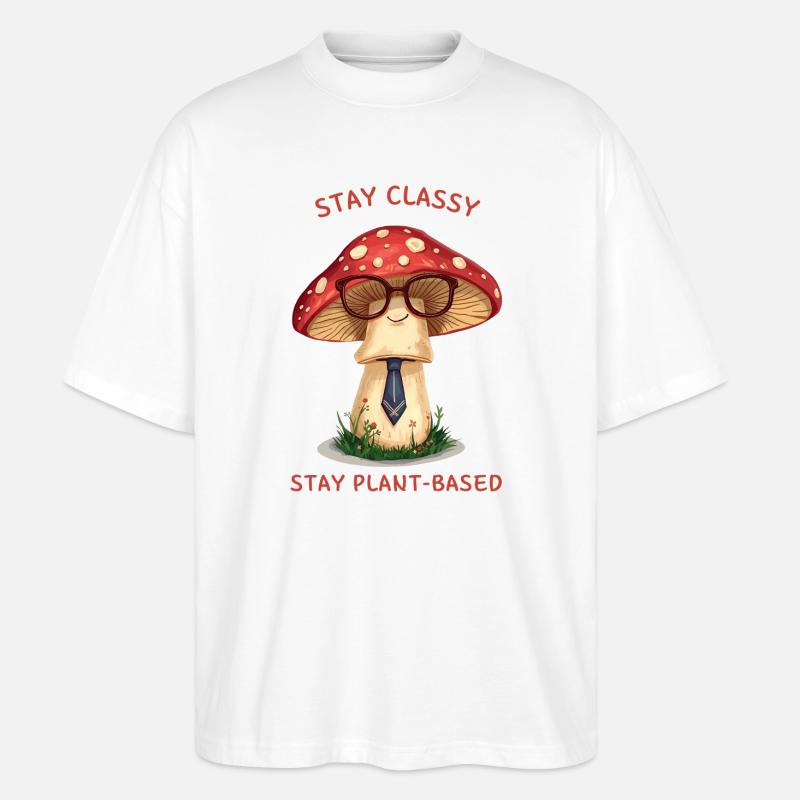 Stay Classy – Nostalgic Mushroom Design - Stanley/Stella Oversized Unisex Bio T-Shirt Blaster 2.0 - Weiß