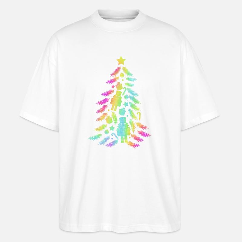 Weihnachtsbaum Nussknacker - Stanley/Stella Oversized Unisex Bio T-Shirt Blaster 2.0 - Weiß