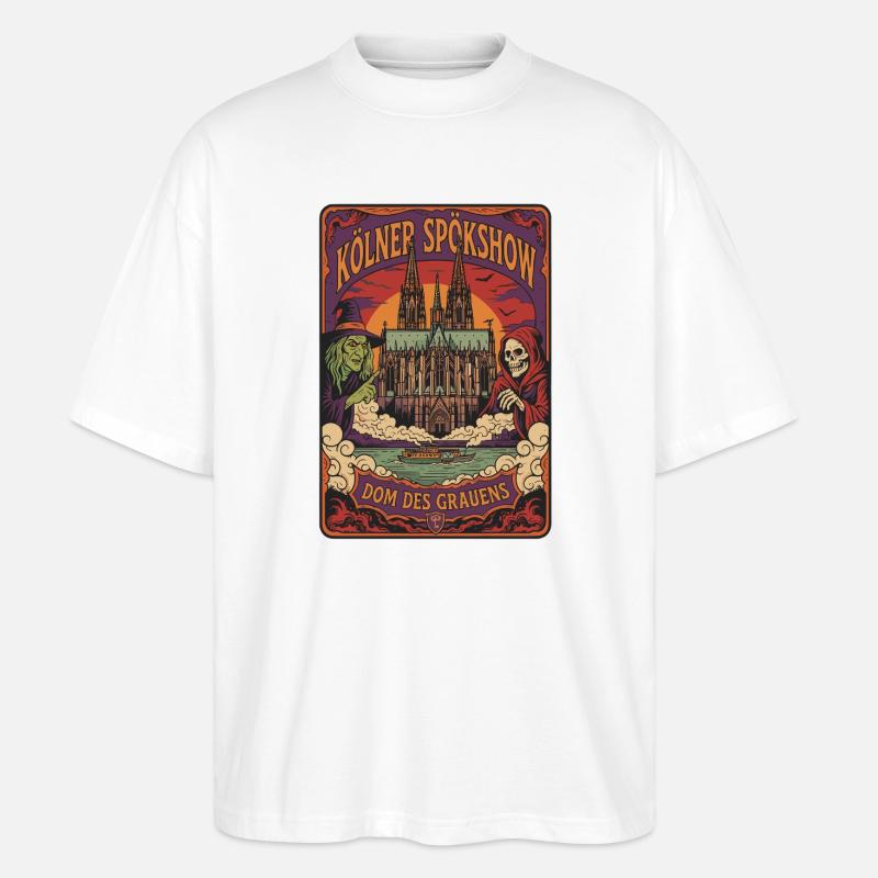 Kölner Spökshow Dom Grauen - Stanley/Stella Oversized Unisex Bio T-Shirt Blaster 2.0 - Weiß