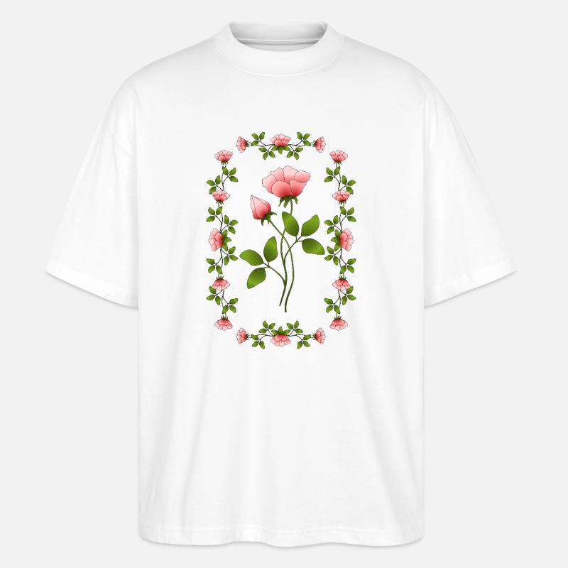 Blumen - Stanley/Stella Oversized Unisex Bio T-Shirt Blaster 2.0 - Weiß