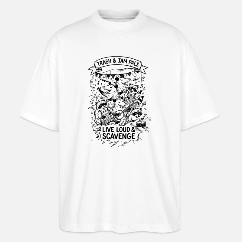 Trash and Jam Pals - Stanley/Stella Oversized Unisex Bio T-Shirt Blaster 2.0 - Weiß