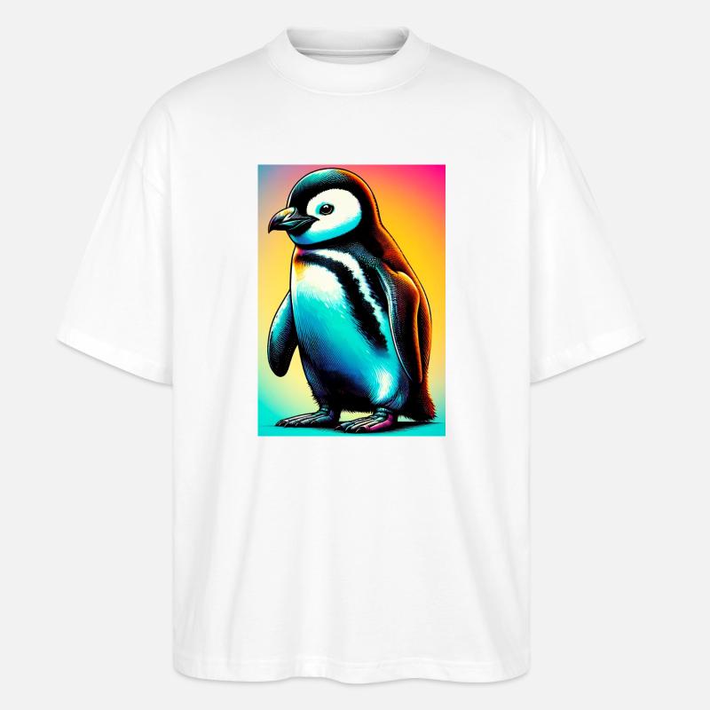 Pinguin - Stanley/Stella Oversized Unisex Bio T-Shirt Blaster 2.0 - Weiß