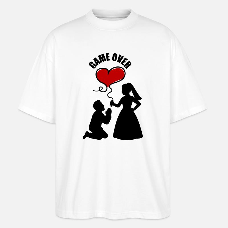 Brautpaar Ehepaar Hochzeit - Stanley/Stella Oversized Unisex Bio T-Shirt Blaster 2.0 - Weiß