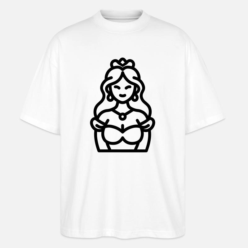 Prinzessin - Stanley/Stella Oversized Unisex Bio T-Shirt Blaster 2.0 - Weiß