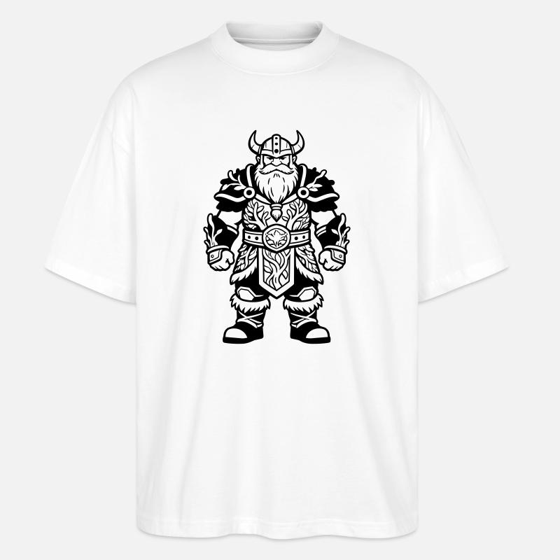 Dwarf with armor - Stanley/Stella Oversized Unisex Organic T-shirt Blaster 2.0 - white