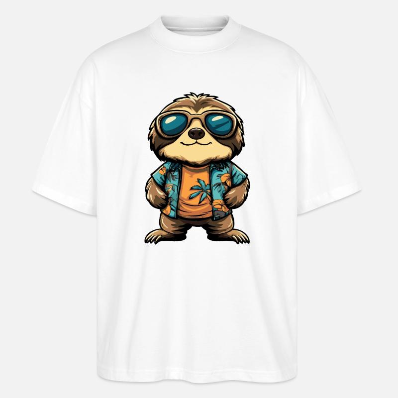 Vacances de la bande dessinée paresseuse - T-shirt bio Blaster 2.0 coupe oversize Stanley/Stella Unisexe - blanc