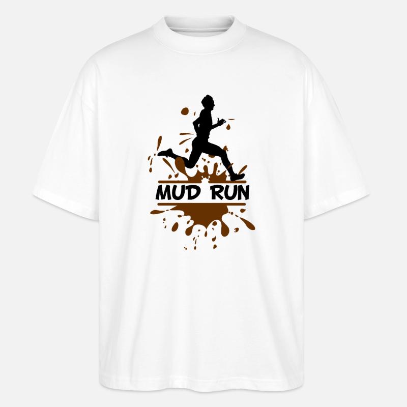 Mud Run Man – Modder Runner - Stanley/Stella Oversized Unisex Organic T-shirt Blaster 2.0 - white