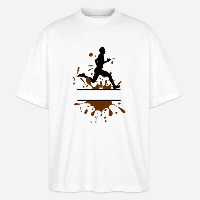 Mud Run Man – Anpassbarer Läufer - Stanley/Stella Oversized Unisex Bio T-Shirt Blaster 2.0 - Weiß
